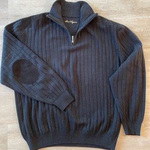 Ben Hogan XL Cotton Alpaca Golf 1/4 zip Sweater w/Patch Elbows and Shoulders